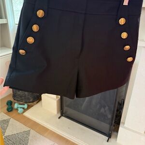 White House Black Market Black Shorts with Gold Buttons